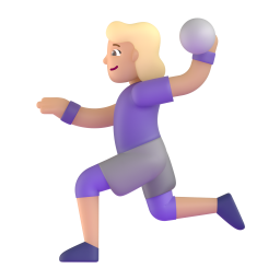 Woman Playing Handball: medium-light skin tone