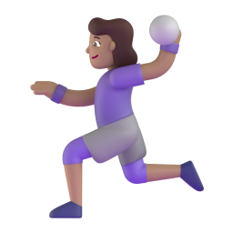 Woman Playing Handball: medium skin tone