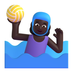 Woman Playing Water Polo: dark skin tone