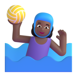 Woman Playing Water Polo: medium-dark skin tone
