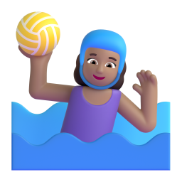 Woman Playing Water Polo: medium skin tone