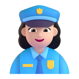 Woman Police Officer: light skin tone