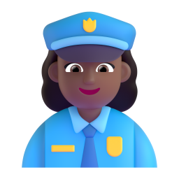 Woman Police Officer: medium-dark skin tone