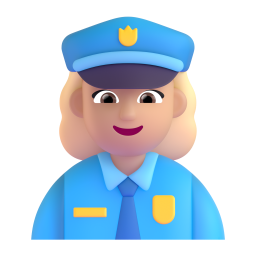 Woman Police Officer: medium-light skin tone