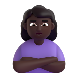 Woman Pouting: dark skin tone