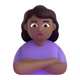 Woman Pouting: medium-dark skin tone