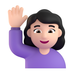 Woman Raising Hand: light skin tone