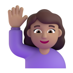 Woman Raising Hand: medium skin tone