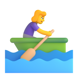 WOMAN ROWING BOAT 3D Emoji - High Quality 3D Rendered Emoji WOMAN ROWING BOAT 3D Emoji - High Quality 3D Rendered Emoji