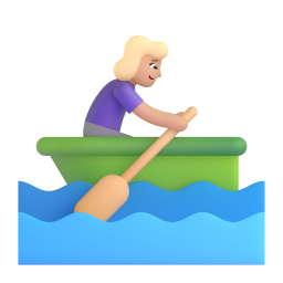 Woman Rowing Boat: medium-light skin tone