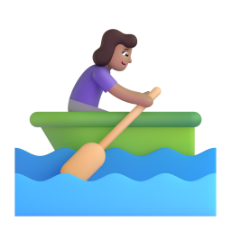 Woman Rowing Boat: medium skin tone
