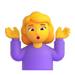WOMAN SHRUGGING 3D Emoji - High Quality 3D Rendered Emoji WOMAN SHRUGGING 3D Emoji - High Quality 3D Rendered Emoji