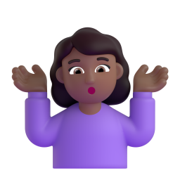 Woman Shrugging: medium-dark skin tone