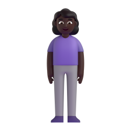 Woman Standing: dark skin tone