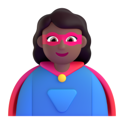 Woman Superhero: medium-dark skin tone