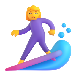 WOMAN SURFING 3D Emoji - High Quality 3D Rendered Emoji WOMAN SURFING 3D Emoji - High Quality 3D Rendered Emoji