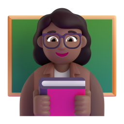 Woman Teacher: medium-dark skin tone