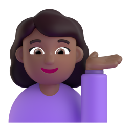 Woman Tipping Hand: medium-dark skin tone
