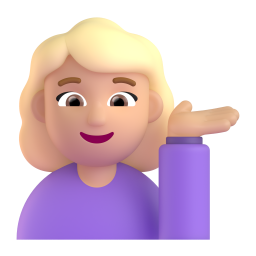 Woman Tipping Hand: medium-light skin tone