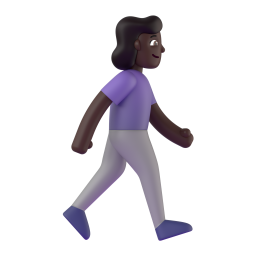 Woman Walking Facing Right: dark skin tone