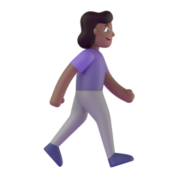 Woman Walking Facing Right: medium-dark skin tone