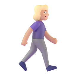 Woman Walking Facing Right: medium-light skin tone