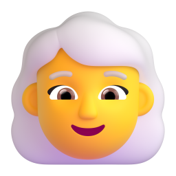 WOMAN: WHITE HAIR 3D Emoji - High Quality 3D Rendered Emoji WOMAN: WHITE HAIR 3D Emoji - High Quality 3D Rendered Emoji