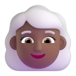 Woman: White Hair: medium-dark skin tone