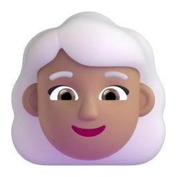 Woman: White Hair: medium skin tone