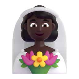 Woman With Veil: dark skin tone