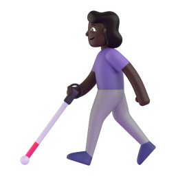 Woman With White Cane: dark skin tone