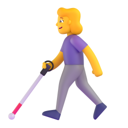 WOMAN WITH WHITE CANE 3D Emoji - High Quality 3D Rendered Emoji WOMAN WITH WHITE CANE 3D Emoji - High Quality 3D Rendered Emoji