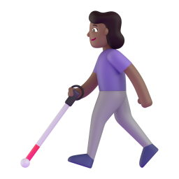 Woman With White Cane: medium-dark skin tone