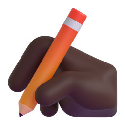 Writing Hand: dark skin tone