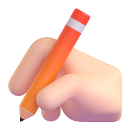 Writing Hand: light skin tone