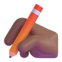 Writing Hand: medium-dark skin tone
