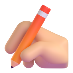 Writing Hand: medium-light skin tone