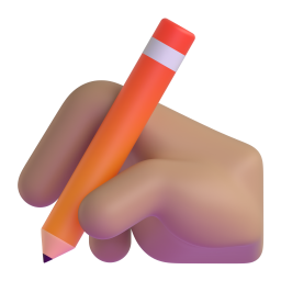 Writing Hand: medium skin tone