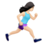 Woman Running Facing Right: Light Skin Tone — Apple