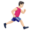 Man Running Facing Right: Light Skin Tone — Apple