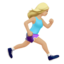 Woman Running Facing Right: Medium Light Skin Tone — Apple