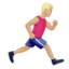Man Running Facing Right: Medium Light Skin Tone — Apple