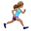 Woman Running Facing Right: Medium Skin Tone — Apple
