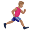 Man Running Facing Right: Medium Skin Tone — Apple