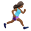 Woman Running Facing Right: Medium Dark Skin Tone — Apple