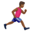 Man Running Facing Right: Medium Dark Skin Tone — Apple