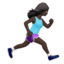 Woman Running Facing Right: Dark Skin Tone — Apple