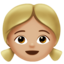 女孩: 中等 浅肤色 — Apple