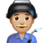 男工人: 中等 浅肤色 — Apple