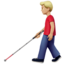 拄盲杖的男人: 中等 浅肤色 — Apple
